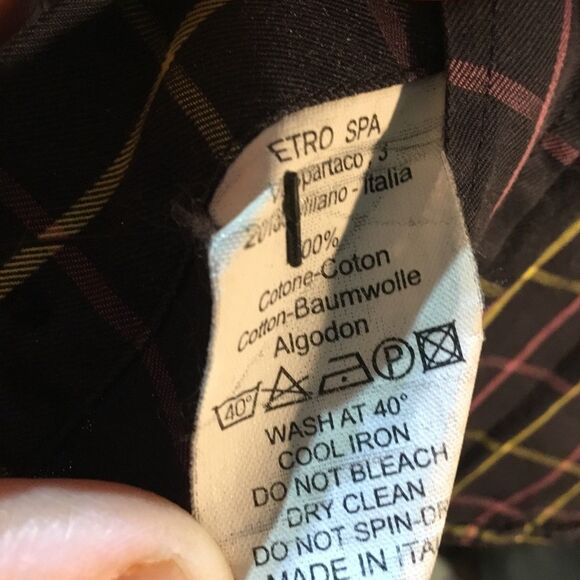 BIG & TALL Etro Milano Button Up Plaid Shirt Size 43 XXL Good Condition - Picture 7 of 8